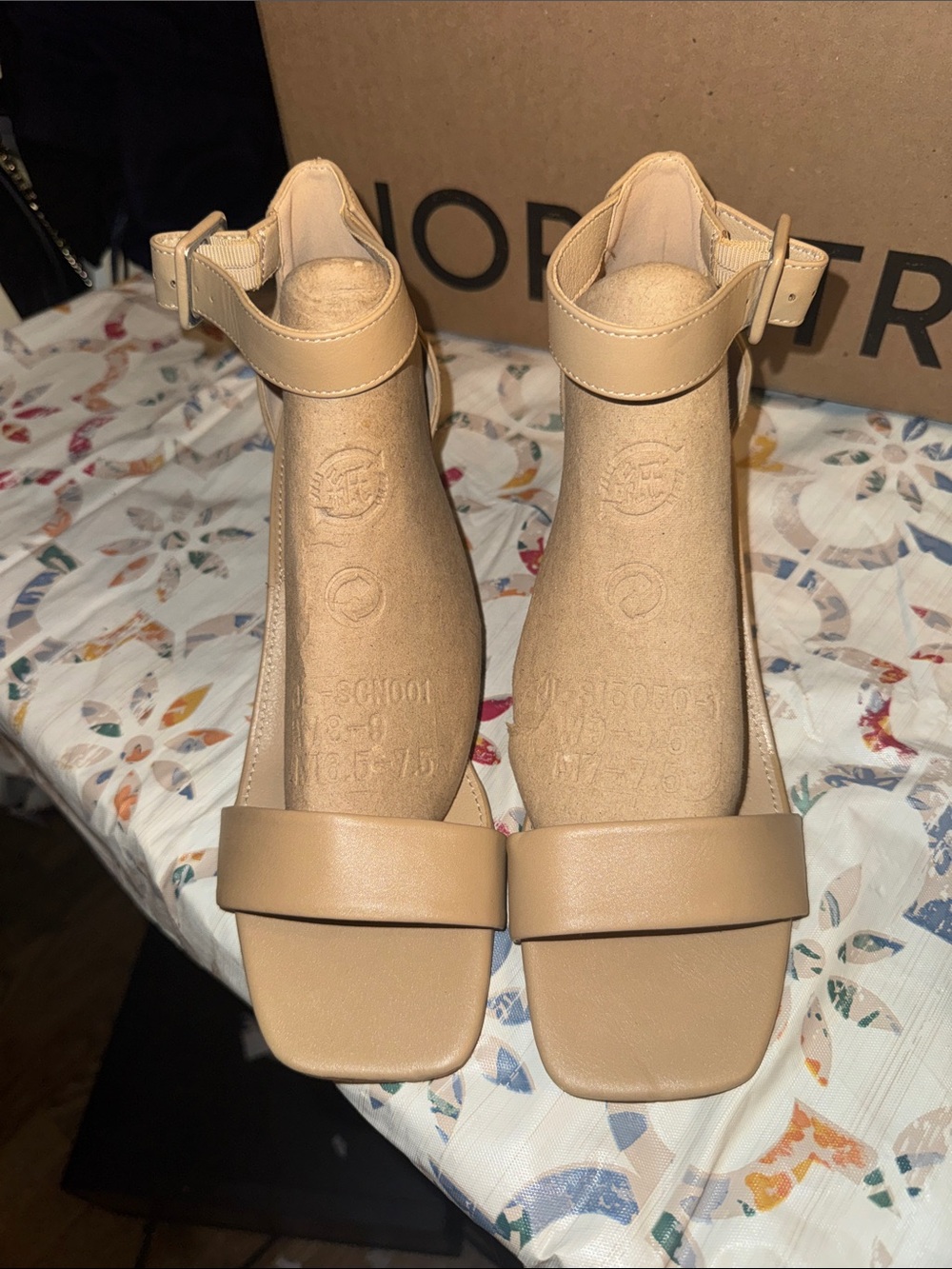 French Connection Nude Beige Ankle-Strap Heeled Sandals brand New!!
